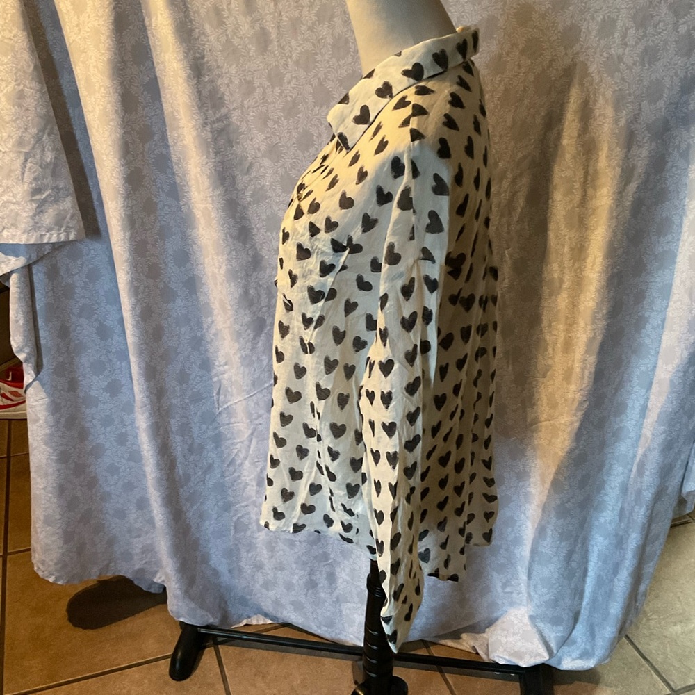 Heart Pattern Button Down Shirt - image 3